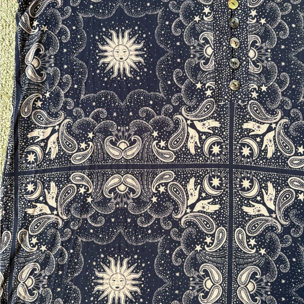 Johnny Was Runa button Henley tee NWT small - Picture 9 of 10